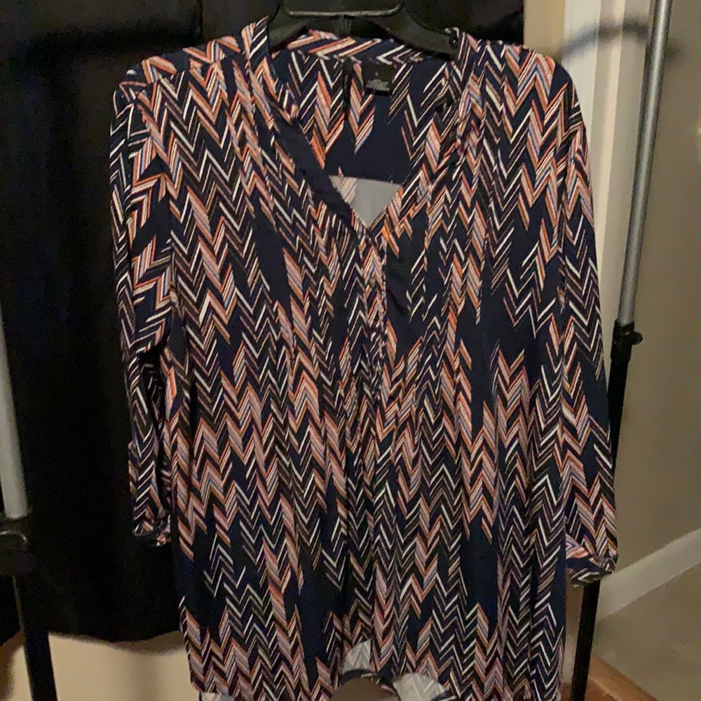 Long sleeve multi colored blouse